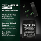 TESTPLUS+ 1,450mg 8-in-1 Testosterone Support for Men - High Strength Tongkat Ali, Fadogia Agrestis, Turkestanica & Tribulus - Natural Performance, Energy & Muscle Growth Formula (60 Capsules)