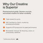 Momentous Creatine Monohydrate Powder - Creatine Powder - Supports Strength, Lean Muscle, & Recovery for Men & Women - NSF Certified for Sport - 5 g per Serving - 30 Servings