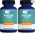 Focus Lutein for Eyes with Meso-Zeaxanthin, Eye Vitamin Supplement, 120 Count, 120 Day Supply, Daily Vision Support for Digital Screens, Bright Lights, Sunlight, Vegan and Sugar-Free, Made in USA
