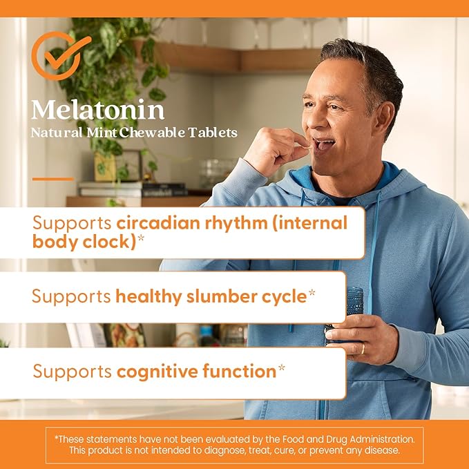Doctors Best Melatonin 5mg Chewables for Adults - Sleep Support for Men & Women, Melatonin Supplement 5 mg, Gluten Free, Vegan, Non GMO, Natural Mint Flavor - 120 Chewable Tablets