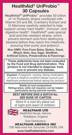 HealthAid UriProbio – 50 Billion CFU Women’s Probiotic with Prebiotic, Cranberry, D-Mannose, Vitamin D₃ & B₆ | Supports Urinary Tract & Digestive Wellness, Acid & Bile Resistant, Vegan