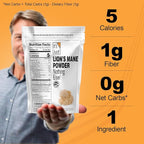 It's Just! - Lion's Mane Mushroom Powder, Natural Raw Superfood, Brain Support, Immune Health, Boost Energy, Non-GMO, 8oz