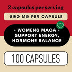 Organic Red Maca Root Capsules 800mg - Gelatinized Red Maca Powder Supplement, Plant Based Vegetarian Pills, Non GMO Clean Formula, 100 Count Glass Bottle, Made in USA Certified Organic Supplement