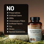 NatureWise Mushroom Complex - with Organic Lion's Mane + Reishi & Cordyceps Sinensis - Lions Mane Supplement with Organic Mushrooms - Vegan - Non-GMO - USA Manufactured - 90 Capsules[30-Day Supply]
