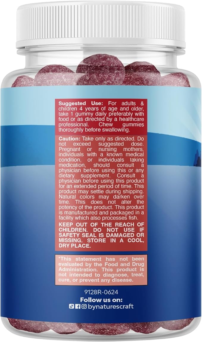 Kids Magnesium Gummies - Calm Relaxing Mg Citrate Supplement with Raspberry Flavor - Calm Magnesium Supplement for Nerve Health Muscles & Healthy Heart Support - Mag Citrate Gummies - 90 Count