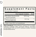 Codeage Liposomal NMN & TMG Supplement - Nicotinamide Mononucleotide NAD+ Precursor, Betaine Anhydrous Trimethylglycine TMG - Non-GMO - 30 Capsules