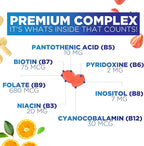 Vitamin B Complex Gummies - Extra Strength Super B Vitamin Gummy with Vitamin C For Immune Support - Energy Support Supplements with Folic Acid, Niacin, B6, B12 & Biotin for Men & Women - 120 Gummies