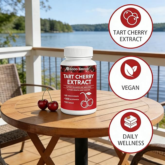 Good Grove Tart Cherry Extract Capsules, GoodGrove Tart Cherry 3600 mg Strength, 10:1 Extract, 60 Count (1)