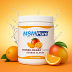 KALA HEALTH MSMPure Orange Mango Flavored Coarse MSM Powder Flakes – US-Made MSM for Joint Health, Skin Appearance, and Hair & Nail Support – 1 lb, Organic Sulfur
