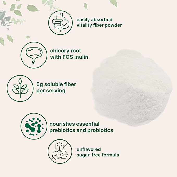 Micro Ingredients Vitality Prebiotic Fiber Powder, 1lb | Easy Mix Powder for Digestive & Gut Health | Daily Prebiotic Soluble Fiber Supplement for Women and Men | Unflavored, Sugar Free & Vegan