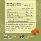 HERBAMAMA Maca Root Gummies - 1800mg Maca Root Extract for Energy Support - Vegan, Non-GMO Antioxidant Support Supplement - 90 Pectin-Based Banana-Flavored Chews