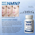 2 Bottles NMN 500mg Supplement Easily Absorbed Nicotinamide Mononucleotide form,a Precursor and NR Supplement Alternative that Supports Healthy Aging and Energy Metabolism | Non-GMO,120 vegan Capsules