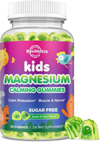 Center-Filled Kids Magnesium Gummies - Magnesium Glycinate Gummies for Kids & Adults with L-Theanine, Chamomile, Licorice, Vitamin D, B6 for Sleep, Relaxation, Brain & Muscle - Sugar Free Apple & Kiwi