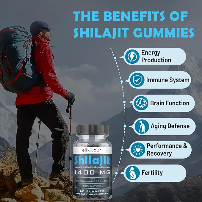 84,000 MG Organic Shilajit Gummies with 85+ Trace Minerals, Fulvic Acid, Shilajit for Men & Women, Energy & Immune Support, High Potency Gold Grade, Sugar-Free, Vegan, 100% Natural 120 Gummies