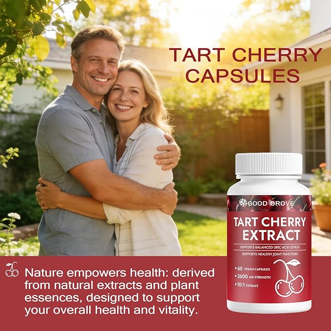 Good Grove Tart Cherry Extract Capsules, GoodGrove Tart Cherry 3600 mg Strength, 10:1 Extract, 60 Count (1)