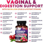 Probiotics for Women - Probiotic Blend 100 Billion CFU Per Serving - Women's Probiotic for Targeted Vaginal & Digestive Health Support - 16 Strains, Cranberry, Prebiotics - Bottled USA - 60 Capsules