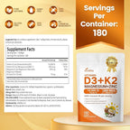 VivoNu Vitamin D3 K2 10,000 IU Magnesium Supplement – 4-in-1 with Vitamin D and K (MK-7), Magnesium Glycinate & Zinc Citrate – 180 Softgels for Energy, Bone* & Muscle* Support*