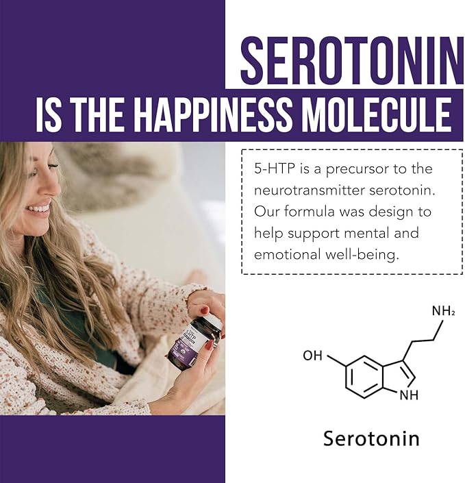 Organic 5-HTP - 200 mg | 99% 5HTP Concentration, Plus Cofactor Vitamin B6 & Lion’s Mane | Water Extracted from Organic Griffonia Seeds | Supports Mood, Cognition & Sleep (60 Capsules | 30 Servings)