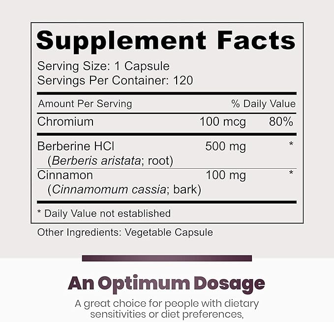 Simply Natures Pure Premium Berberine HCl 500mg - 120 Capsules - Cardiovascular Gastrointestinal Immune Support - Chromium Cinnamon (Pack of 2)