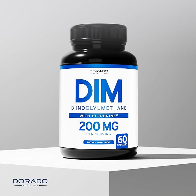 DIM Supplement for Women & Men (Diindolylmethane Estrogen Blocking Supplement, Hormonal Acne Treatment, Hormone Balance for Women) (200mg Per Serving) - Vegan, Gluten-Free, USA Made (60 Capsules)