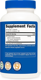 Nutricost Milk Thistle Extract 120 Capsules for 120 Servings Per Bottle - Vegan, Non-GMO and Gluten Free