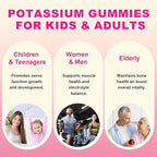 Pack of 2 Potassium Gummies, Potassium Chloride Gummies 1200mg for Adults, Sugar-Free Potassium Supplement Support Leg Cramps & Electrolyte Balance, Raspberry Flavor, 120 Count