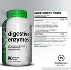 Top Secret Nutrition Digestive Enzymes | Full Spectrum Prebiotics & Probiotics | 10 Enzymes | for Gut Health, Bloating & Nutrient Absorption | 90 Capsules