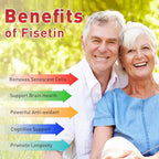 Fisetin Supplement 2000mg for Healthy Aging and Longevity, Skin Health, Brain - Soy Free, Vegetarian - 60 Softgels (3 Bottles)