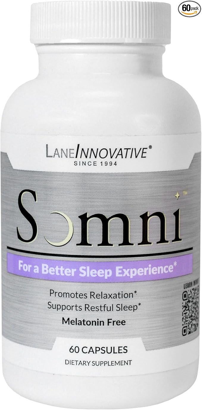 Lane Innovative - Somni, Sleep Aid Supplement, Promotes Relaxation & Balance, Helps Combat Occasional Stress, Rich in Essential Vitamins & Herbal Extracts, Supports More Restful Sleep (20 Servings)