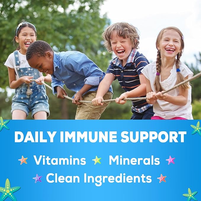 Kids Immune Support Supplement Gummies - Daily Childrens Vitamins C, Zinc & Echinacea - Gummy for Kids Immune Support, Ages 4 and Up, Natural Berry Flavor, Non-GMO, Gluten-Free & Vegan - 90 Gummies
