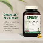 Standard Process Cod Liver Oil - Aids Healthy Skin & Eyes with Omega-3 Fatty Acids & Vitamins A and D - Bone & Tooth Health Support - Gluten-Free, Non-Dairy & Non-Soy - 180 Softgels (60 Servings)