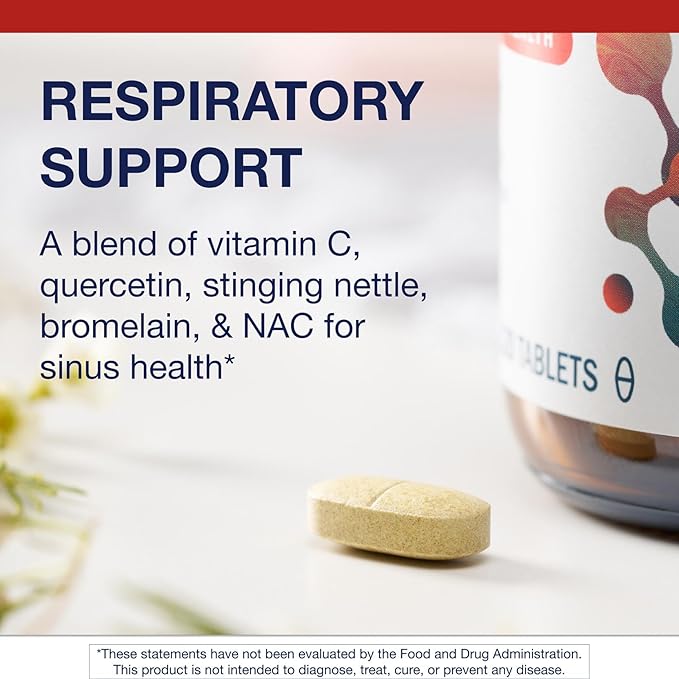 Metagenics Sinuplex - Respiratory & Immune Support* with Vitamin C (150 mg), Quercetin, Stinging Nettle, N‑Acetylcysteine & Bromelain* - Non‑GMO, Gluten‑Free - 120 Tablets