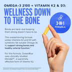 Oceanblue Professional Omega-3 2100 with Vitamin K2 & Vitamin D3 - Triple Strength Burpless Fish Oil Omega-3 Supplement with EPA & DHA - Wild Caught - Orange Flavor - 180 Count