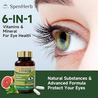 Eye Vitamin and Mineral Supplement Vision Support, 90 Capsules with Lutein and Zeaxanthin Vitamin C E Zinc Copper, Eye Health Supplements for Adults, 1 Pack