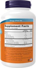 NOW Foods Supplements,Ultra Omega-3,500 EPA and 250 DHA,Cardiovascular Support*,180-Fish Gelatin Softgels,(Pack of 2)