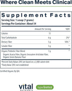 Hyperbiotics Vital Nutrients Organic Prebiotic Fiber Powder | Supports Gut Health and Digestive Regularity | Soluble Fiber Supplement for Women and Men | Vegan Organic Fiber Powder | 54 Servings