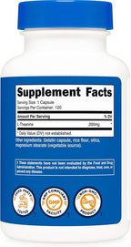 Nutricost L-Theanine 200mg, 120 Capsules, Double Strength - Non-GMO, Gluten Free