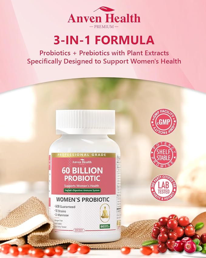 Probiotics for Women + Akkermansia Bundle – Gut, Immune & Urinary Tract Support with Cranberry, D-Mannose & Prebiotics丨Hormone-Free Menopause Support