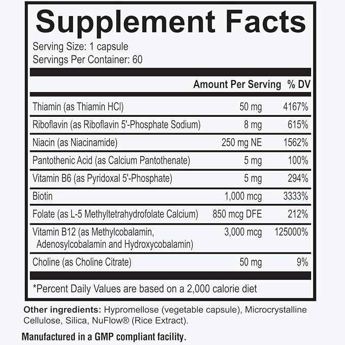 Dr. Westin Childs Thyroid B Complex - Vitamin Capsules for Women & Men, Methylated Supplement, Methylfolate, B12 Methylcobalamin, B1, B2, B3, B5, B6, B7, Support MTHFR, Energy, Focus & Thyroid, 60 Ct