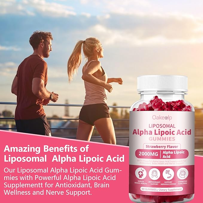 3 Pack Liposomal Alpha Lipoic Acid Gummies 2000mg Gummies,High Potency ALA Complex Biotin & Benfotiamine for Antioxidant, Brain Health and Nerve* Support,Liposomal Enhance 98% Absorption