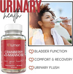 Lumen Naturals Cranberry + D-Mannose for Women - Cranberry, D-Mannose, Hibiscus, Dandelion Extract Blend - 2000mg Per Serving - 180 Count - 60 Servings