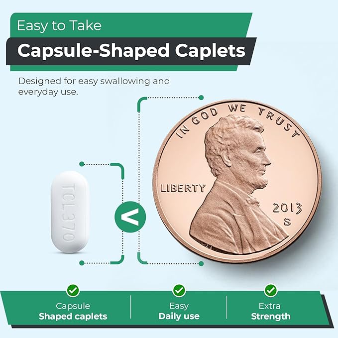 TIME-Cap Labs Extra Strength Acetaminophen 250mg, Aspirin 250mg & Caffeine 65mg Caplets - Triple Action Pain Reliever for Migraines & Headache Relief, Muscle Aches & Body Pain (300 Count)