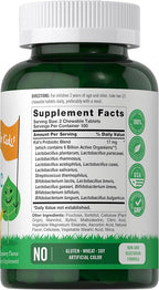 Carlyle Probiotics for Kids Chewable | 200 Count | 6 Billion CFUs | Raspberry Flavor | Non-GMO & Gluten Free Supplement | by Lil' Sprouts