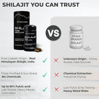 Natural Himalayan Shilajit Capsules - High Fulvic Acid & 85+ Trace Minerals, Lab-Tested for Purity, Natural Supplement for Immune Support & Cognitive Health, 60 Vegan Capsules