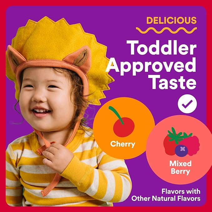 SmartyPants Organic Toddler Multivitamin Gummies: Probiotics, Omega 3 (ALA), Vitamin D3, C, Vitamin B12, B6, A, K & Zinc, Beta Carotene, Gluten Free, Three Fruit Flavors, 60 Count (30 Day Supply)