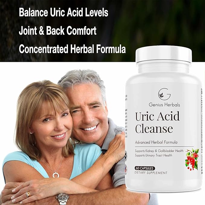 Uric Acid Cleanse – Supports Kidney, Liver, Gallbladder & Urinary Tract Health, Advanced Herbal Formula - 60 Capsules (Pack of 2)