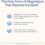 Magnesium L-Threonate Supplement (Magtein), 90 Capsules | Clinically Supported for Brain Health | Optimize Learning, Memory & Focus | 3rd Party Tested