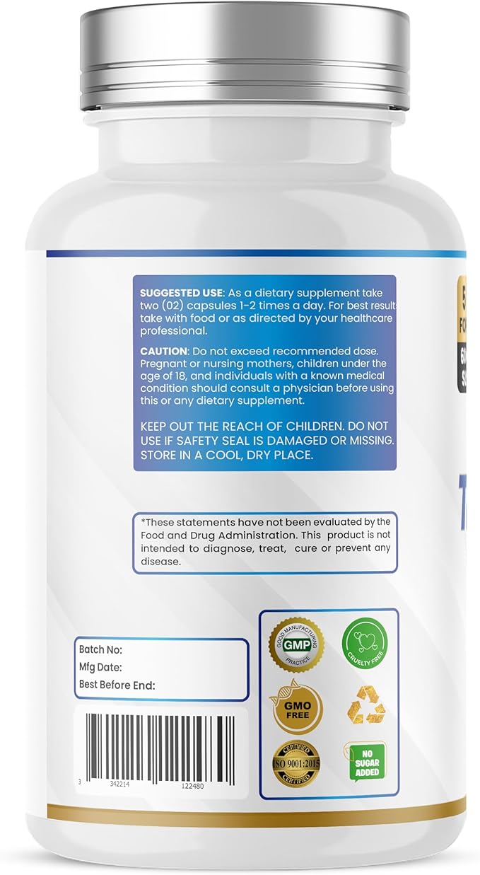 Humming Herbs Tributyrin Complex — 850 mg per Serving (95% Pure, yielding 731 mg Butyrate) with L-Glutamine, Zinc L-Carnosine, FOS & Probiotic Blend (180)