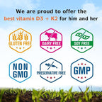 Innate Vitality Vitamin D3 K2 Supplement, High Potency Vitamin D3 10000 IU & Vitamin K2 (MK-7) 200 mcg, Supports Bone, Teeth, Heart & Immune Health, Non-GMO, Gluten Free, 120 Softgels