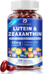 Lutein and Zeaxanthin Supplement - AREDS 2 Plus+  Eye Vitamins, 40 mg Lutein & 8 mg Zeaxanthin with Vitamins C, E, Zinc, Omega-3 & CoQ10 for Blue Light Protection, Eye Health Support  - 150 Softgels